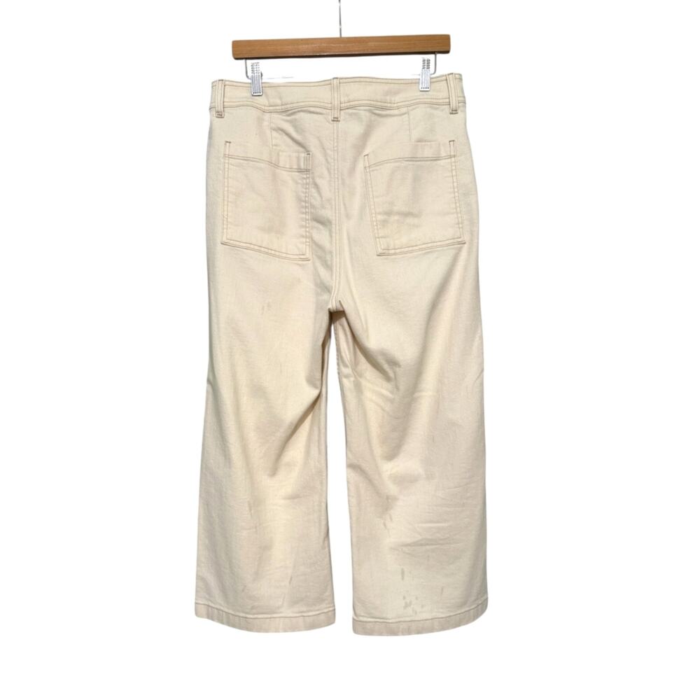 Chico's So Slimming Cropped Trouser Pants Beige Stretch Wide Leg Size 2 (US 12) - Picture 6 of 7